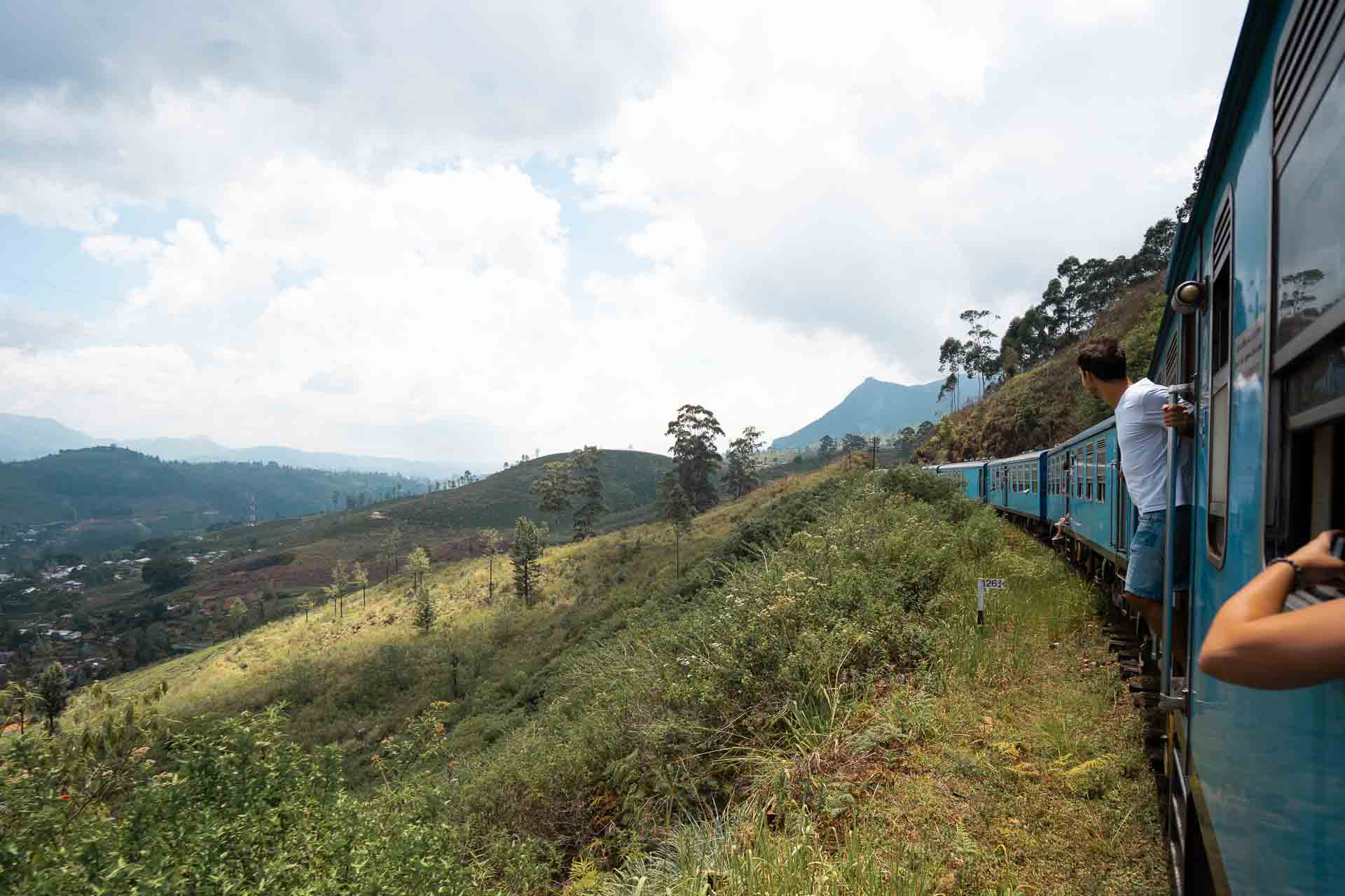 me hanging on the train from Ella to Kandy