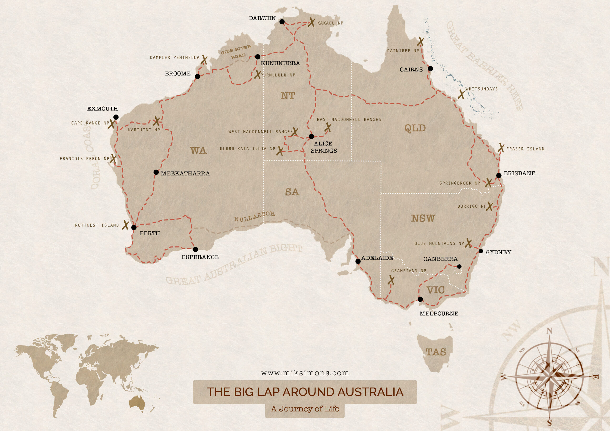 Big Lap of Australia 2022 - Adventure Map