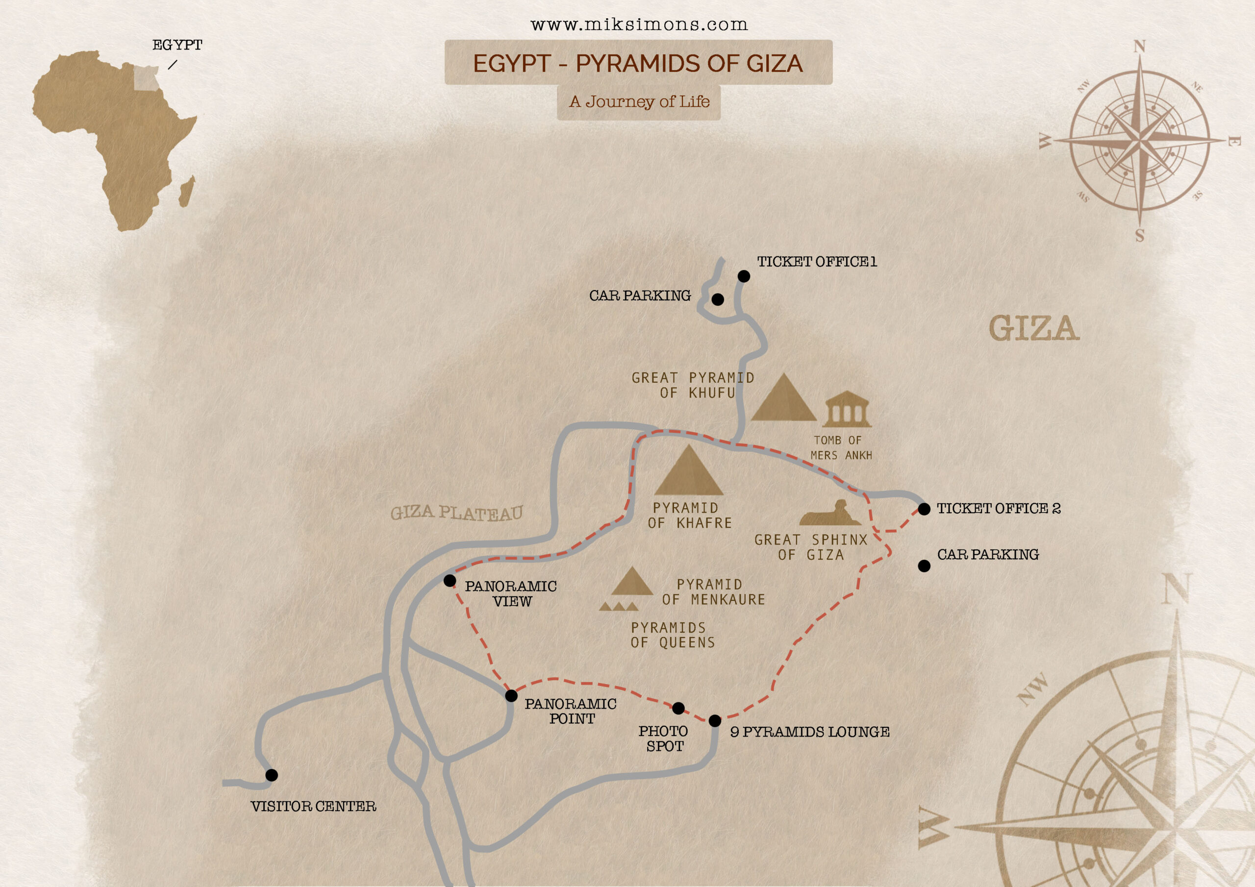 Egypt - Pyramids of Giza - Adventure Map of Egypt