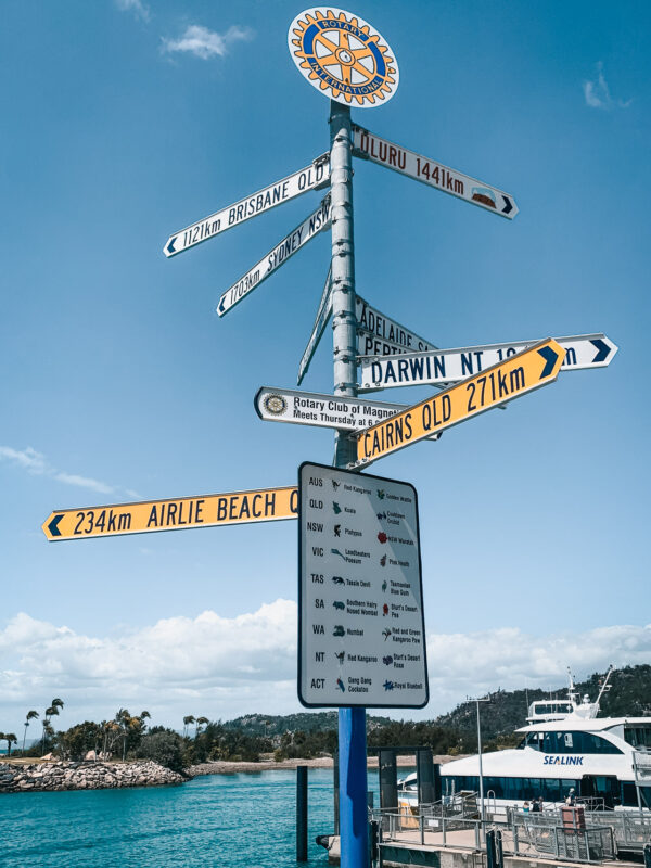 Magnetic Island - distance sign Sealink Terminal - BLOGPOST HQ