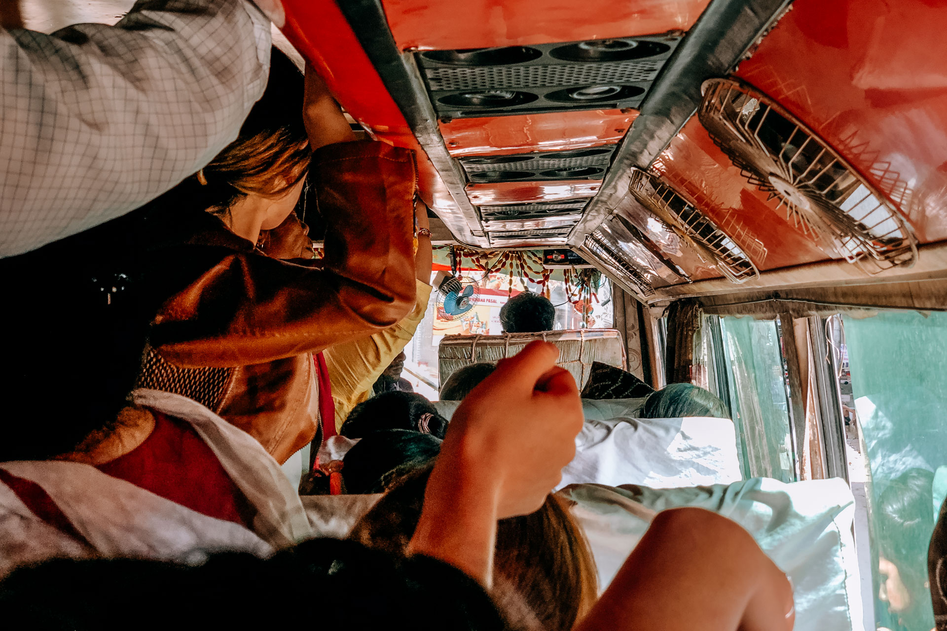 Local bus from Kathmandu to Bhaktapur