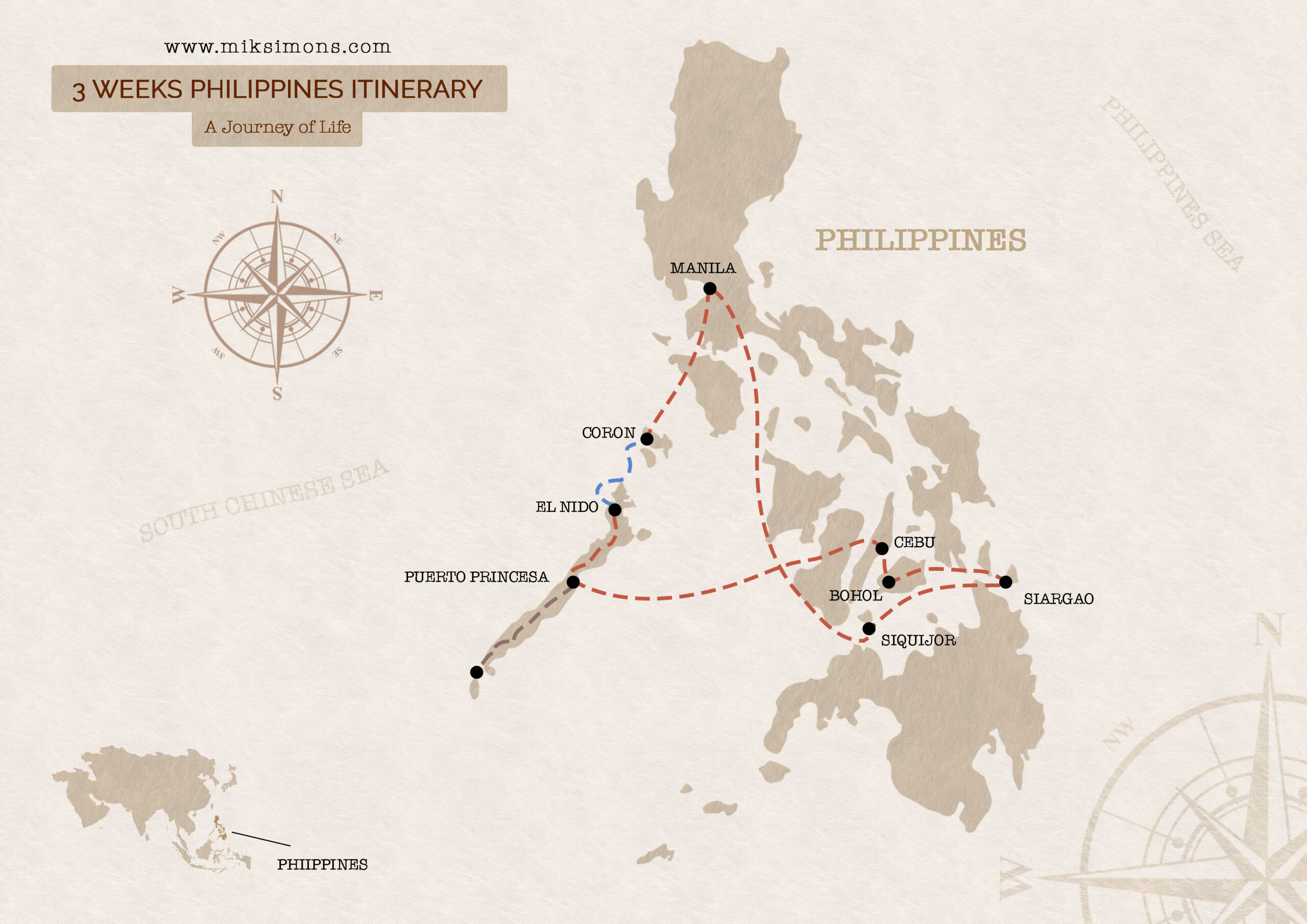 3 weeks in the Philippines itinerary - Adventure Map of the Philippines