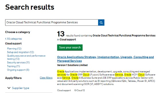 G-Cloud search