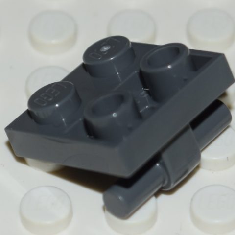 6457961 Plate 2X2 W/ Hor. 3.2 Shaft (5066) Dark Stone Grey