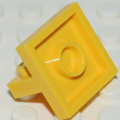 6253273 Plate 1X2 W/ Vert. Tube (41682) Bright Yellow