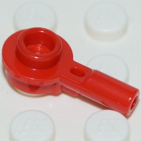 6384112 Plate 1X1 Round W/ Horizontal 3.2 Shaft (32828) Bright Red