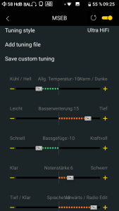 Klangtuning "MSEB" der Hiby-Music-App