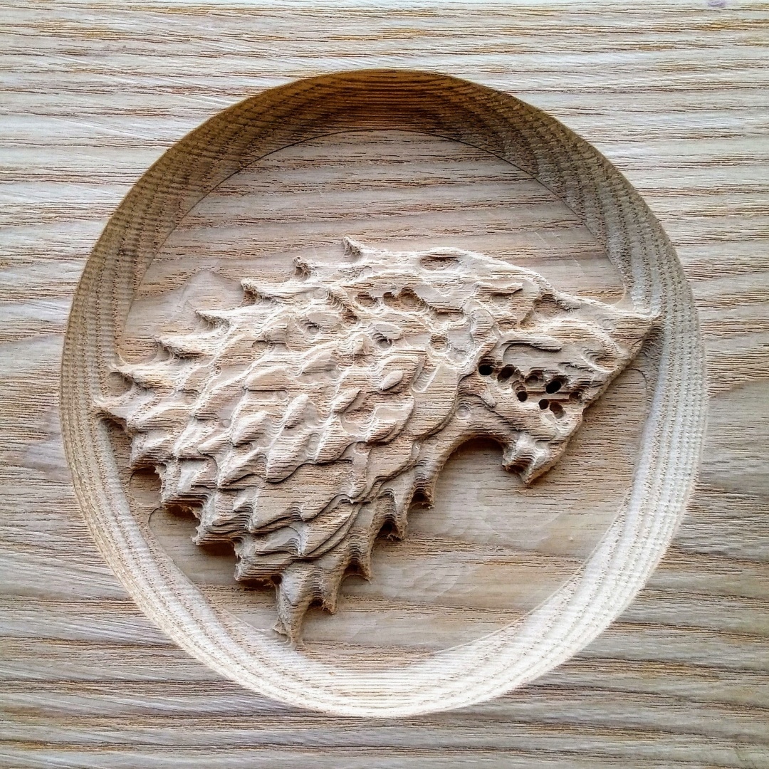 Game of Thrones House Stark Direwolf in Ash