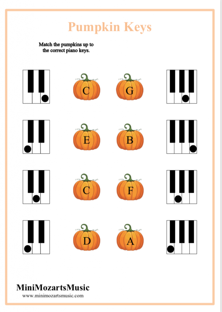 FREE Halloween Piano Worksheets | Mini Mozarts Music