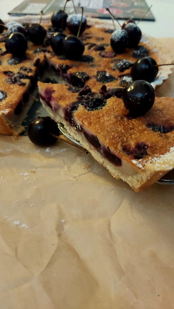 Having a Slice of Gluten-Free Cherry Cheesecake Pie