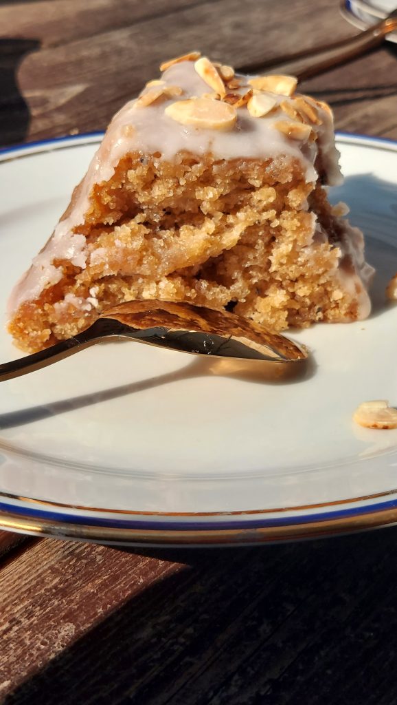 A Slice of Vegan Almond Bundt Cake