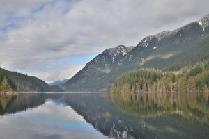 Buntzen lake Kanada See mit Berglandschaft Vancouver Fraser Valley