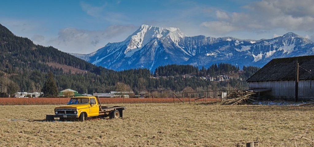 Vancouver Fraser Valley Berglandschaft mit auto im Vordergrund Kananda