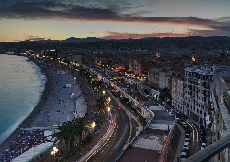 Nizza Blick über die Promenade interrail routen