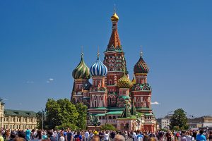 Basilius Kathedrale und ganz schön was los zur Fußball WM auf dem Roten Platz