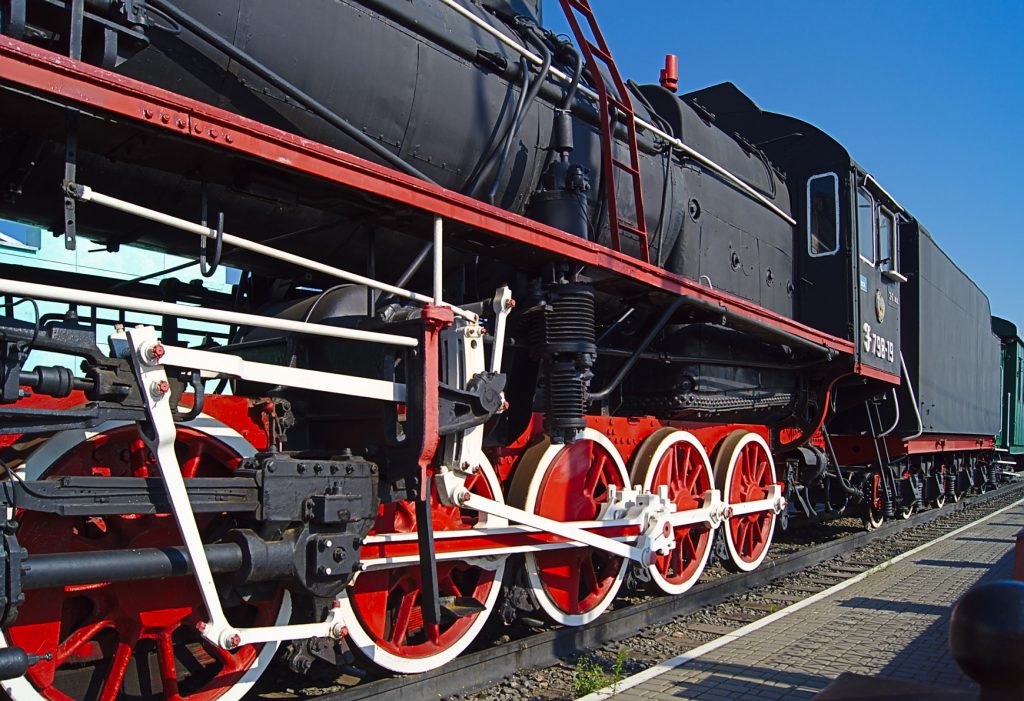 Dampflok an transsibirische Eisenbahn