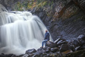 Langzeitbelichtung wasserfall storfossen norwegen