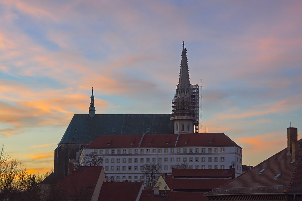  ein Jahr in Görlitz Peterskirche in Görlitz bei Sonnenaufgang