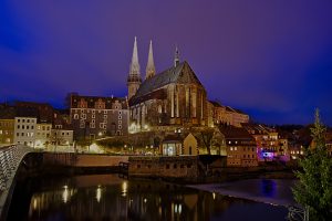 Ein Jahr Görlitz Peterskirche bei Nacht