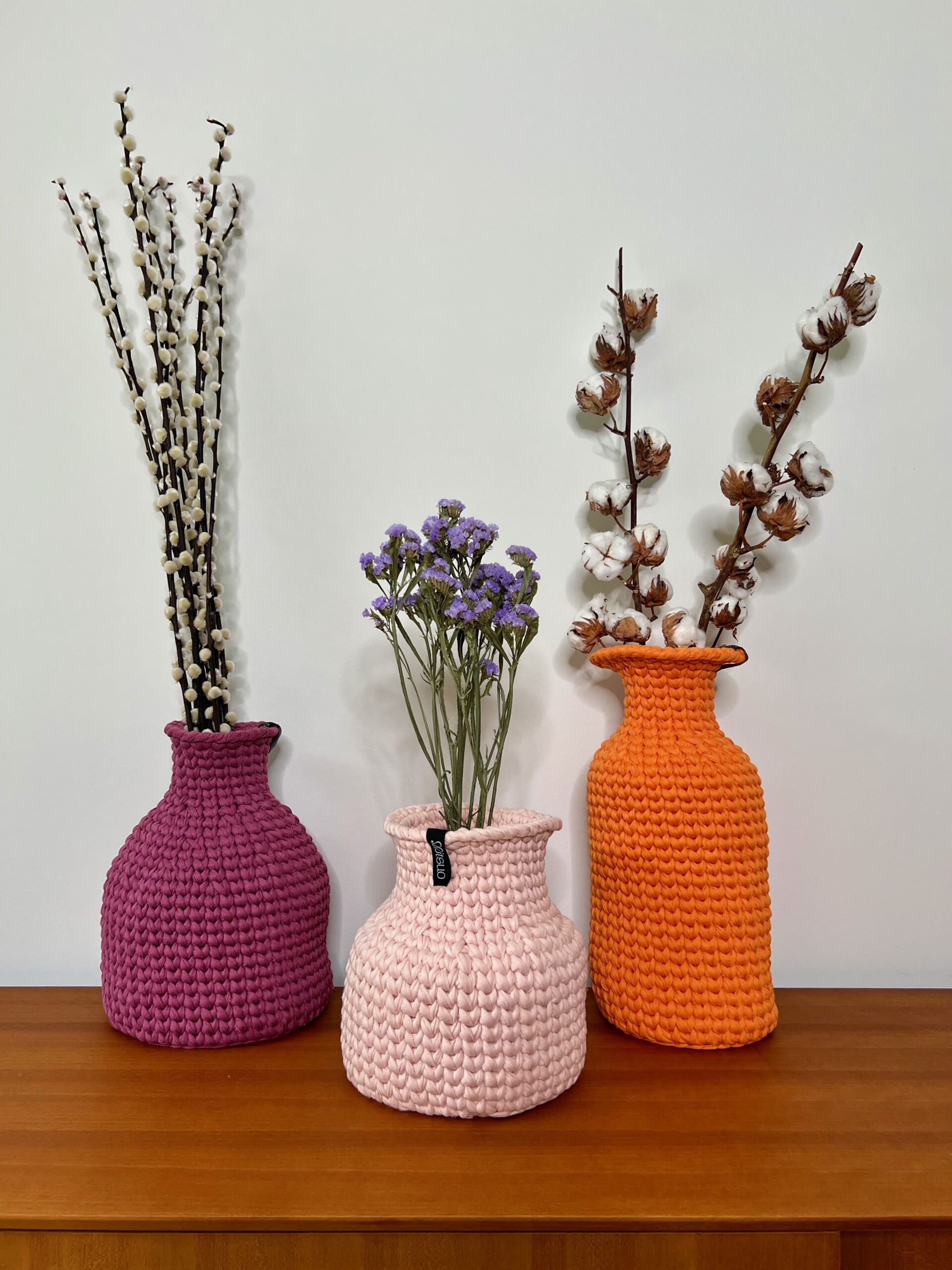 Sakuramochi I Medium Crochet Vase - Light Pink - Image 3
