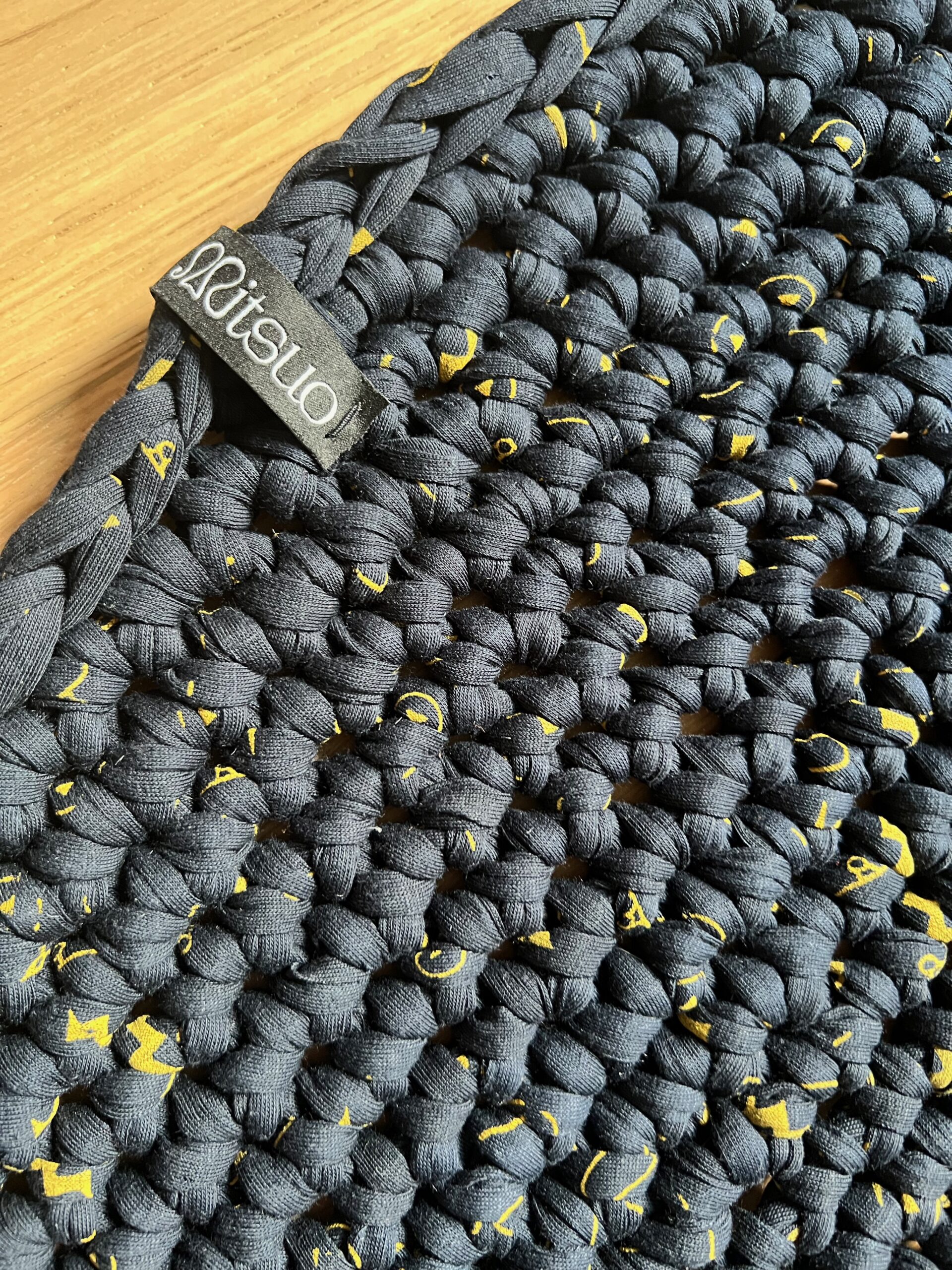 Yozora Maxi Crochet Rug - Midnight Blue/Gold (170cm) - Image 3