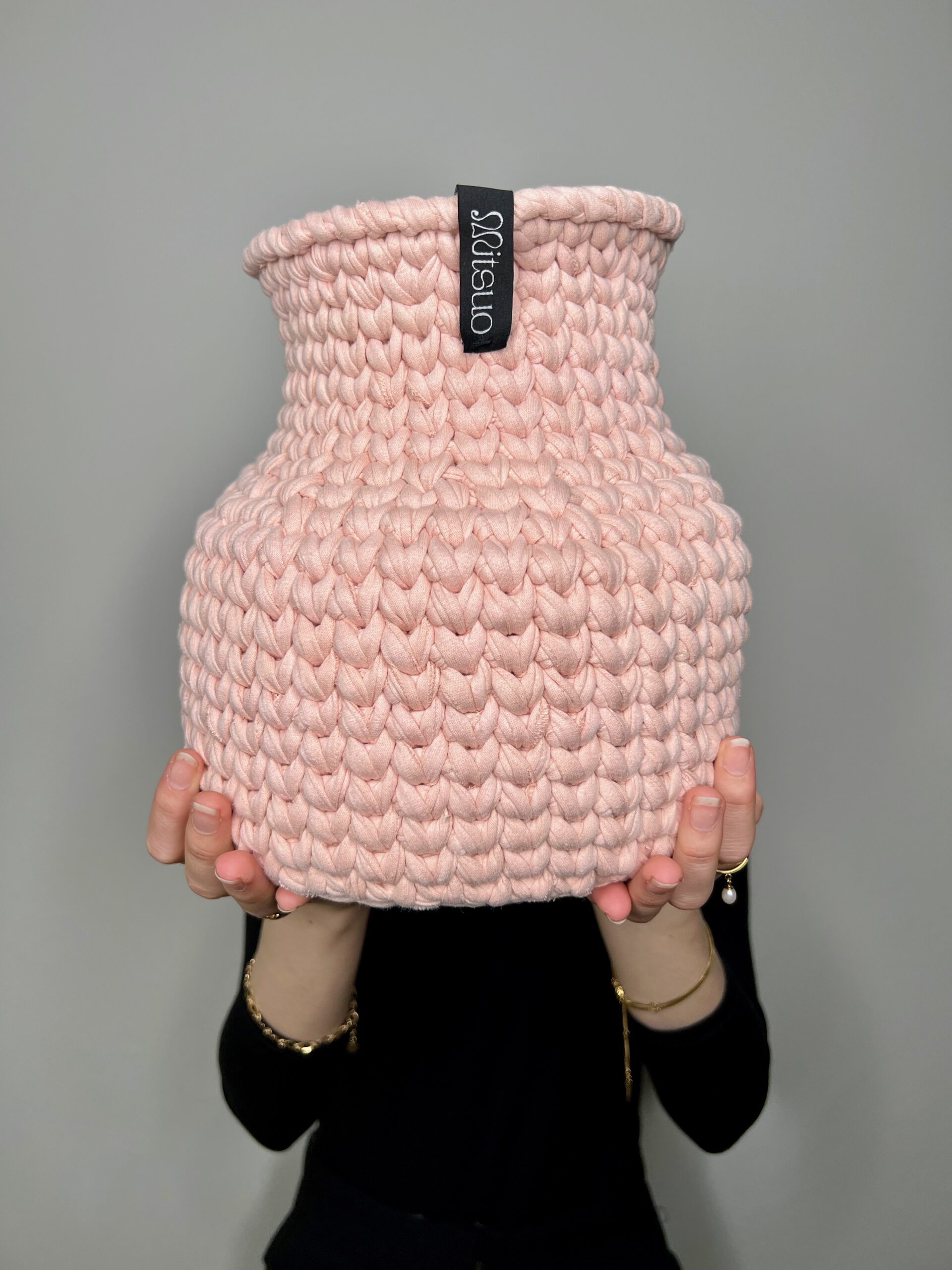 Sakuramochi I Medium Crochet Vase - Light Pink
