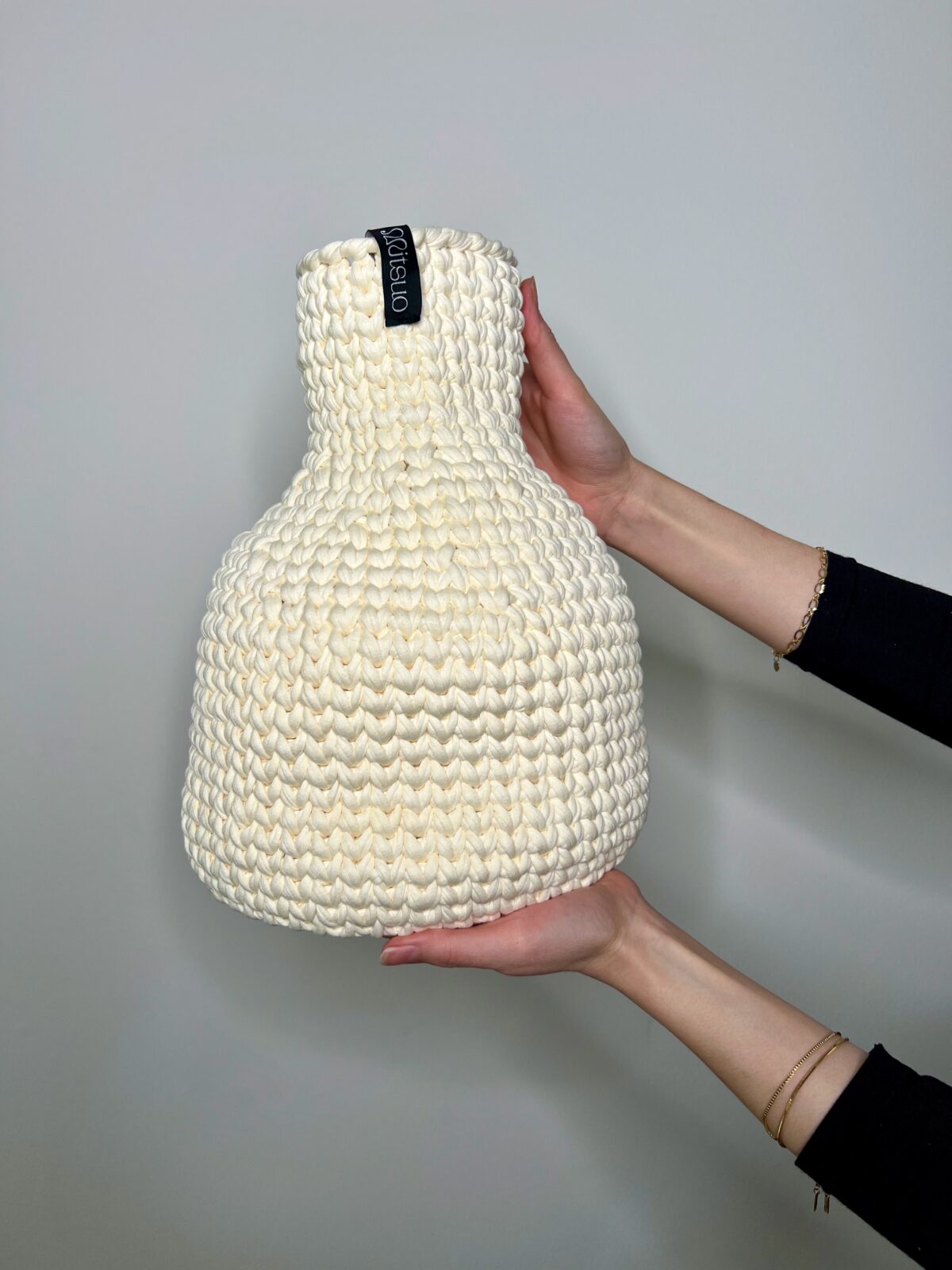 Yuki Large Crochet Vase - White