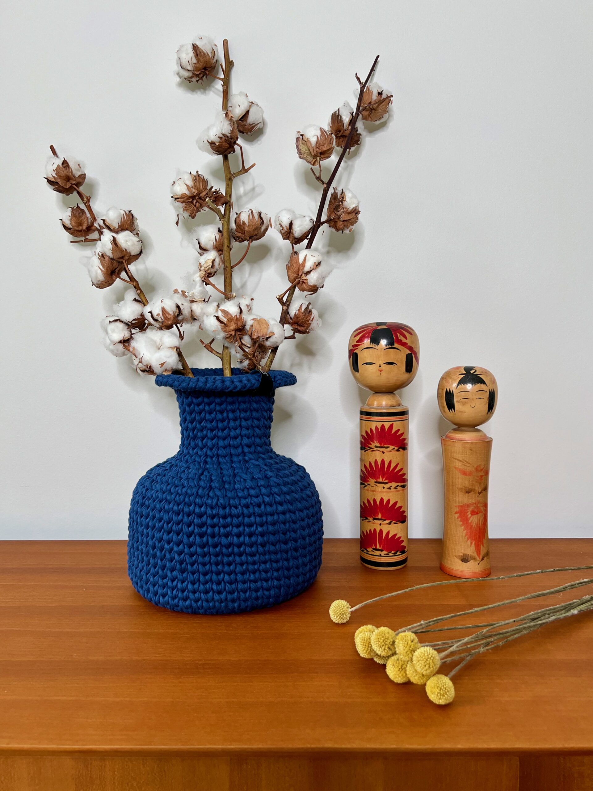 Shinkai Medium Crochet Vase - Dark Navy - Image 2