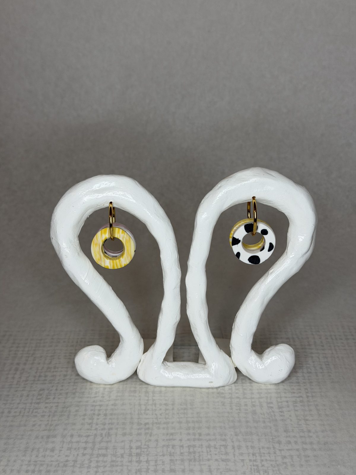 handmade polymer clay hoop earrings