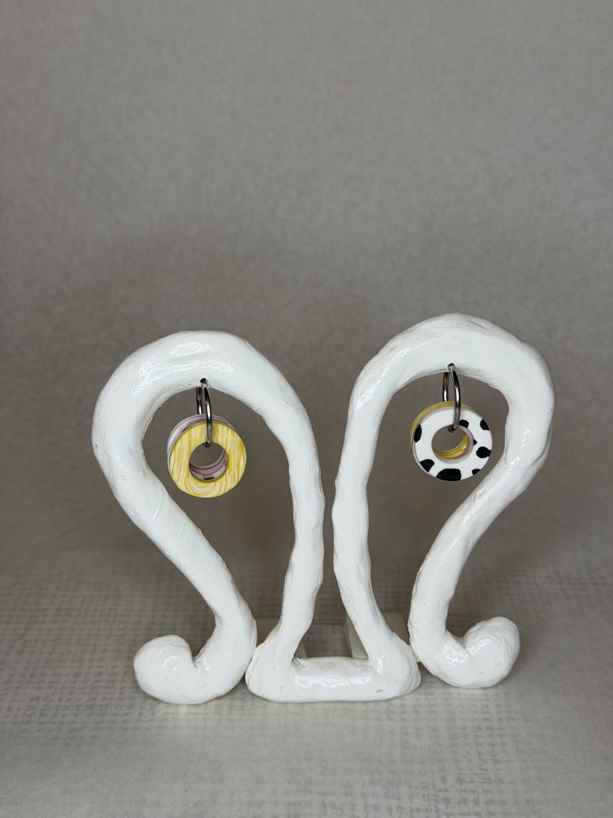 handmade polymer clay hoop earrings