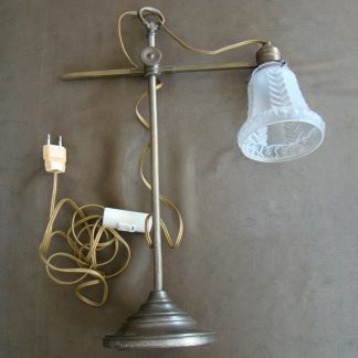 oude bureaulamp glazen kapje - bij mittens.nl