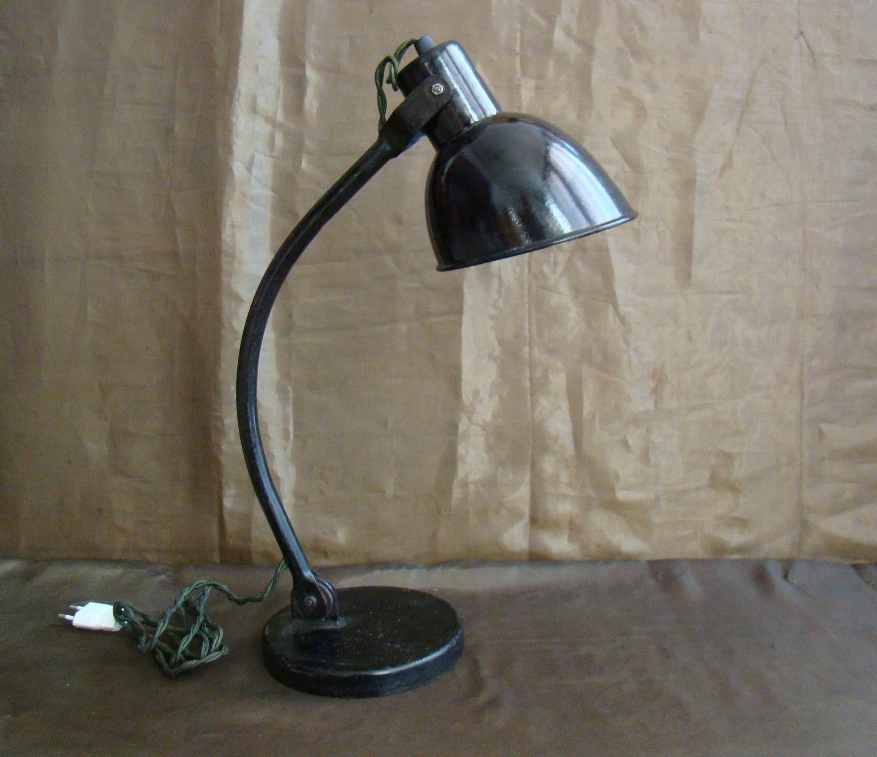 bijzondere vintage industriële bureaulamp ebolicht zwart jaren 30 - bestel  bij mittens.nl