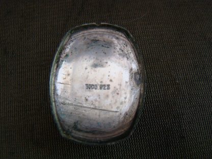 antiek zilveren dames hanghorloge blauw emaille kast met goudkleurige wijzerplaat - Afbeelding 7