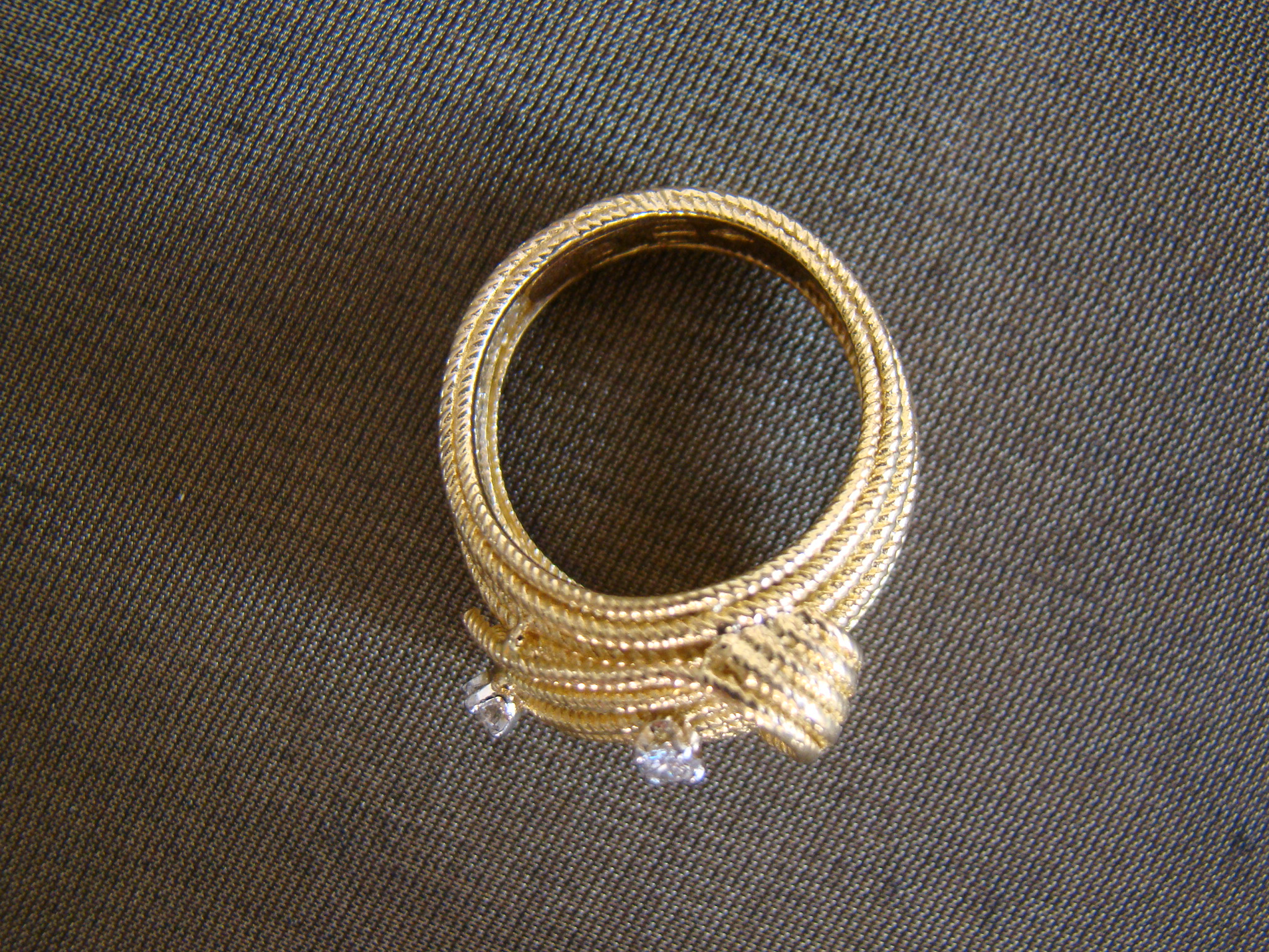 vintage 18 kt geel gouden gordel ring 2 briljantjes 0,10 ct 10,6 gr maat 17,75 - Afbeelding 6