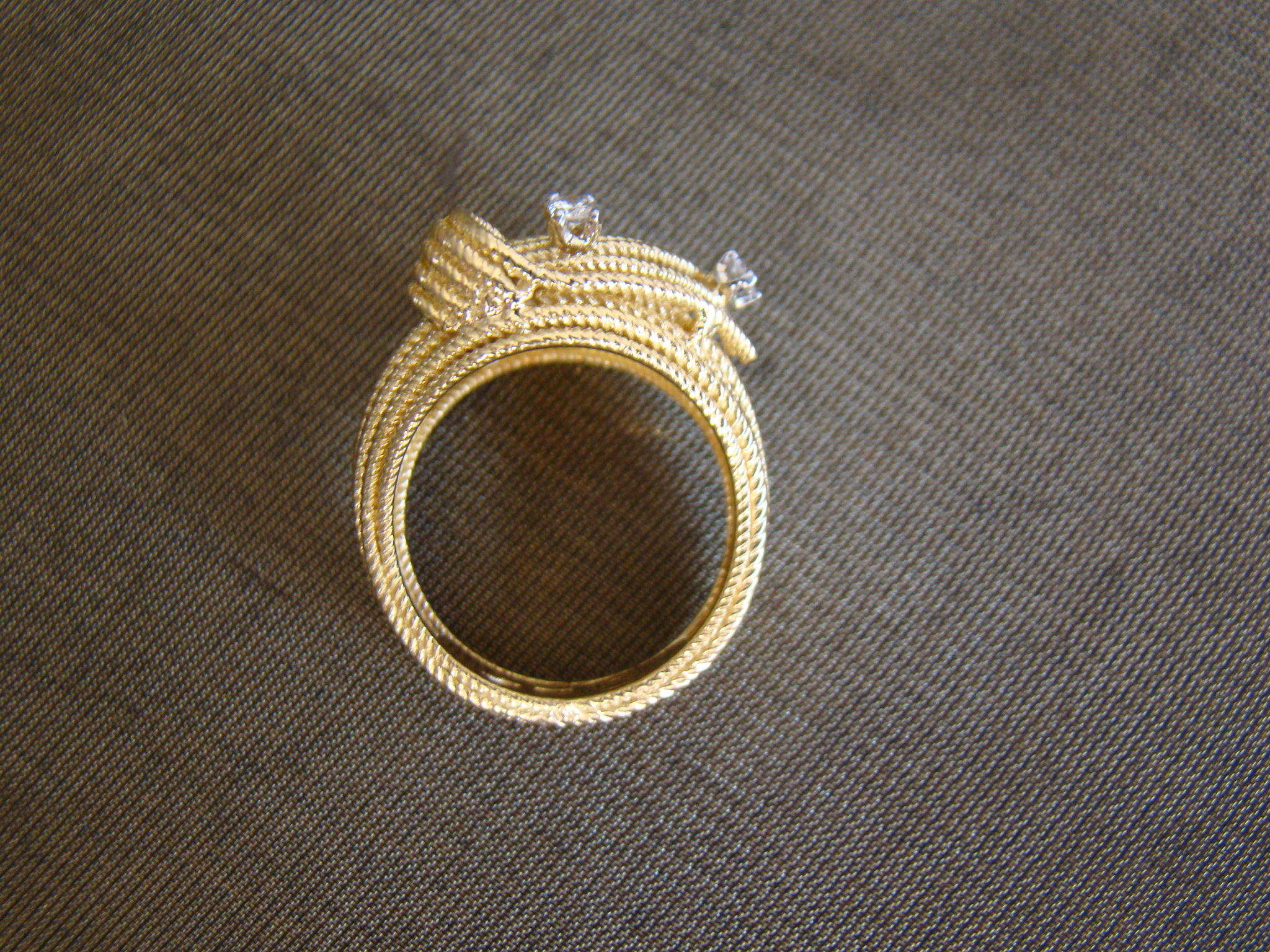 vintage 18 kt geel gouden gordel ring 2 briljantjes 0,10 ct 10,6 gr maat 17,75 - Afbeelding 7