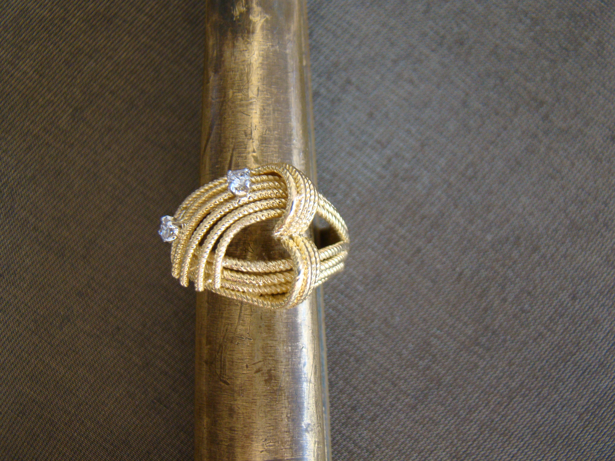 vintage 18 kt geel gouden gordel ring 2 briljantjes 0,10 ct 10,6 gr maat 17,75 - Afbeelding 8