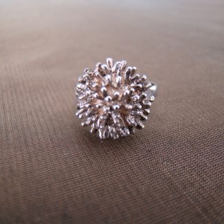 vintage zilveren stekelige design ring zee-egel maat 17,5