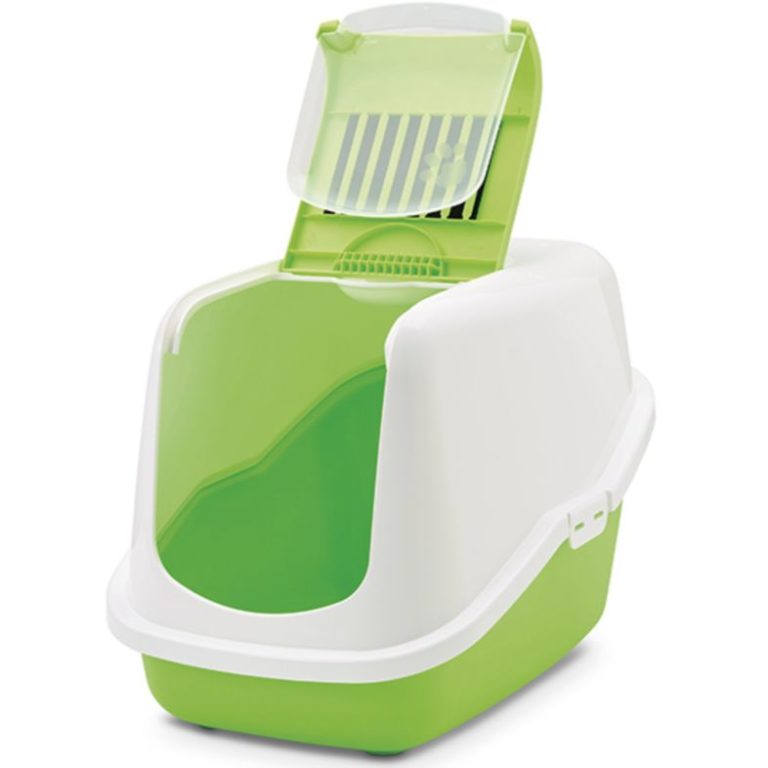 SAVIC Nestor Cat Litter Box Kattlådehus Grå/Vit 56x39x38cm MittZoo.se