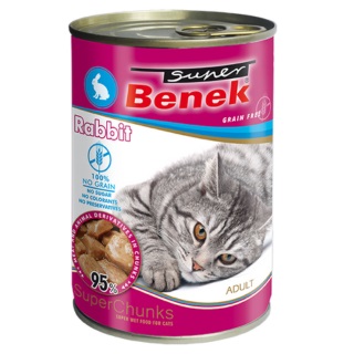 Super Benek Cat Grain Free Chunks with Rabbit in Sauce 415g