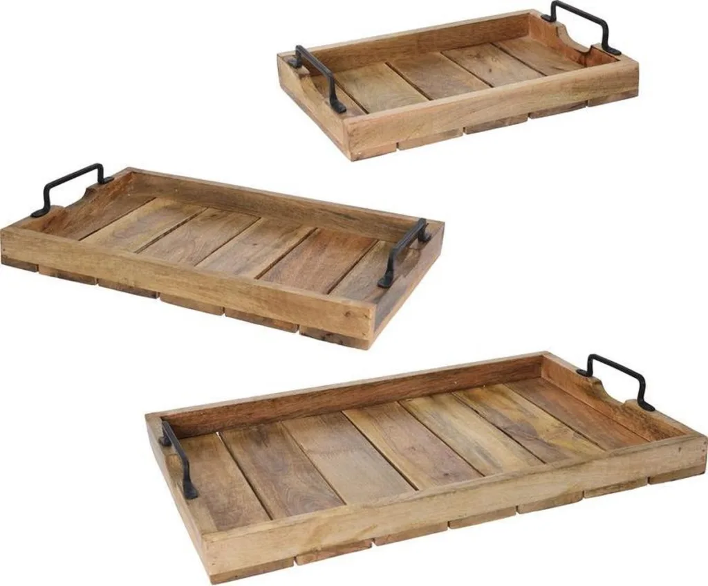 houten dienblad set
