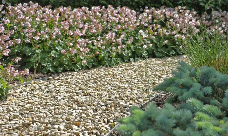 tuinpaden soorten grind en kiezels romantische achtertuin 