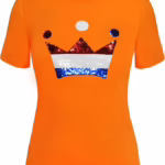 Koningsdag 2025: outfit inspiratie en tips voor leuke activiteiten 7 Koningsdag 2025 oranje shirt met NL kroon
