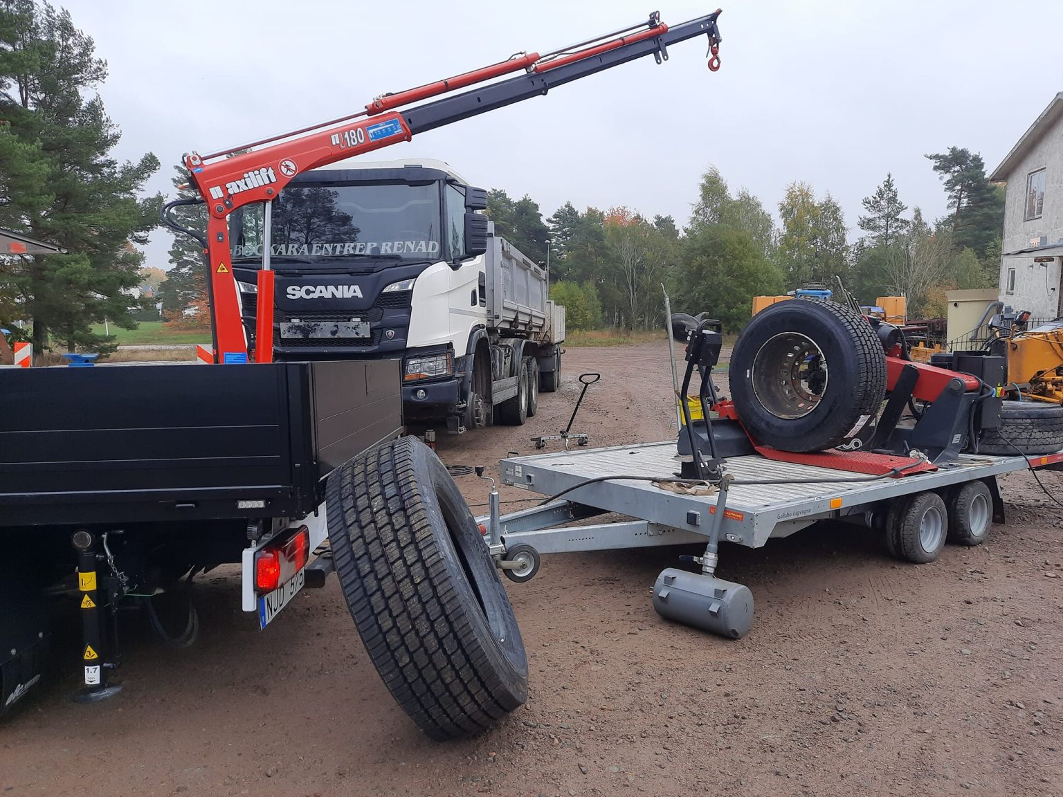 Mobil däckservice för lastbil