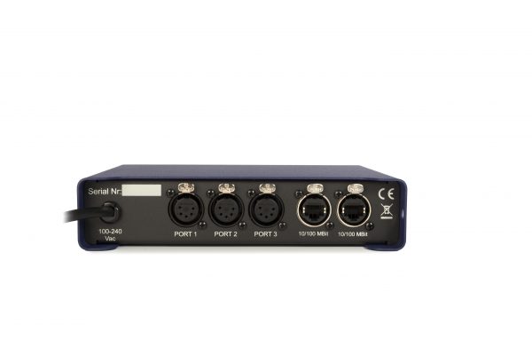 ELC dmx control and distribution and network equipment. dmXLAN node3. DMX over IP, Artnet, sACN and Shownet protocols.