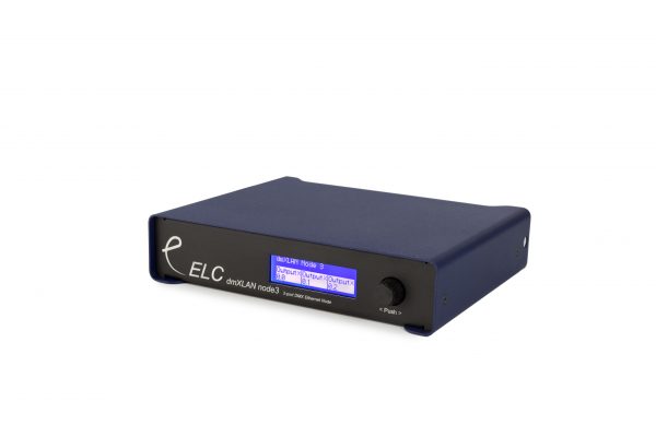 ELC dmx control and distribution and network equipment. dmXLAN node3. DMX over IP, Artnet, sACN and Shownet protocols.