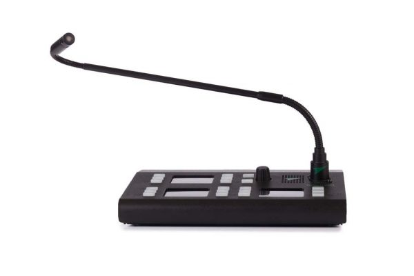 Green go digital wireless intercom. Gooseneck Microphone. Ethernet network based intercom system.