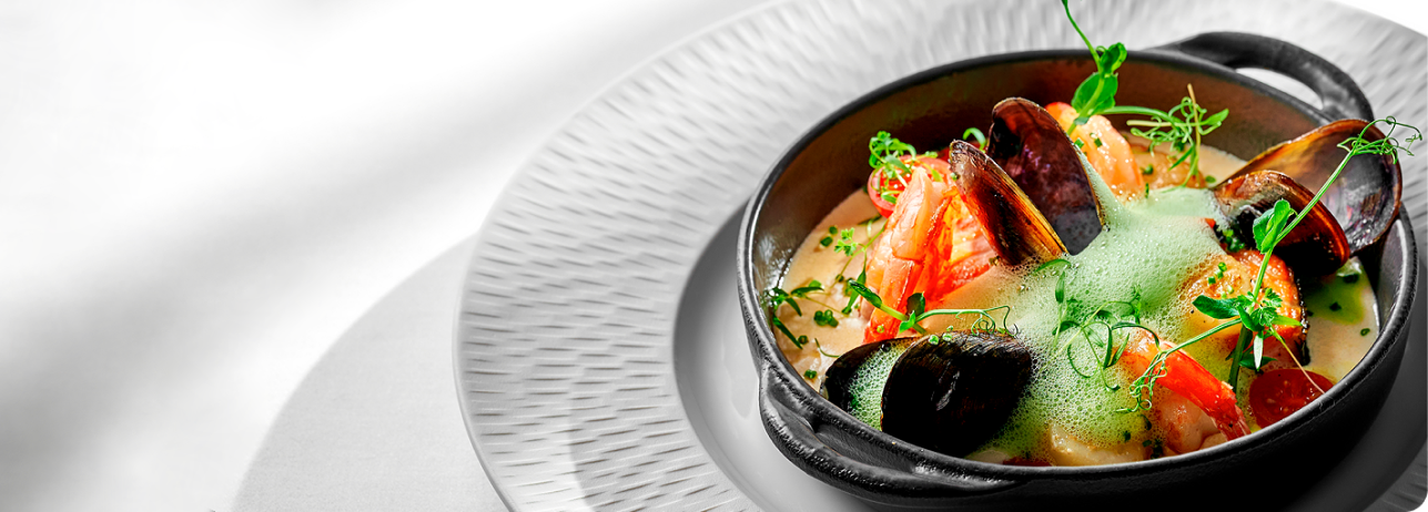 Chef plating a dish