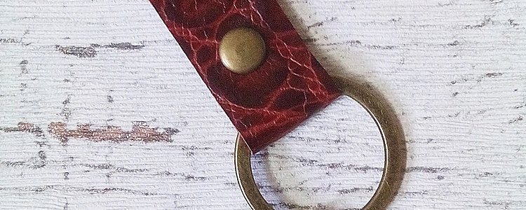 Schlüsselanhänger "Elefant" (rot-bronze) aus Leder - Mondspinne