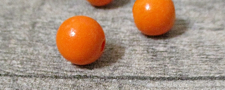 Holzperlen Holzkugeln 12mm Großloch Fädelloch 3mm orange - MONDSPINNE
