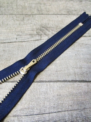 Reißverschluss dunkelblau altsilber 16 cm lang 2,7 cm breit YKK - MONDSPINNE
